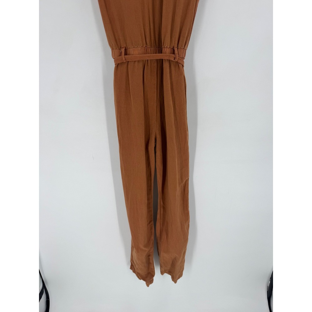 YFB Young Fabulous & Broke Jumpsuit Womens XS Rust Linen Utility Safari Core - Picture 9 of 13